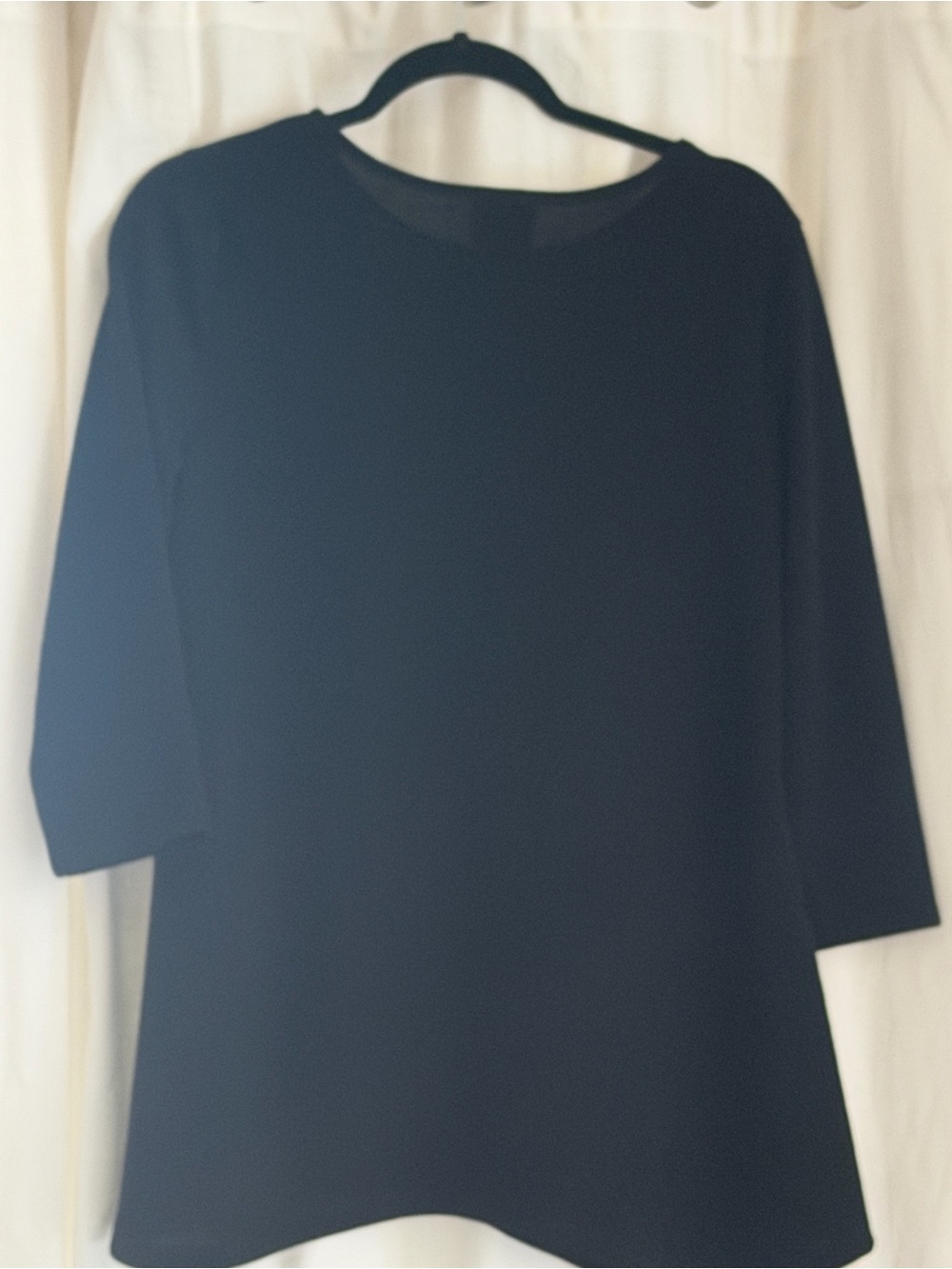 Classic Black Women's Blouse - Simple Crew Neck